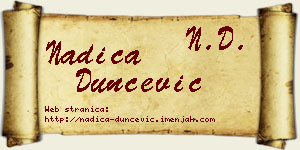 Nadica Dunčević vizit kartica
